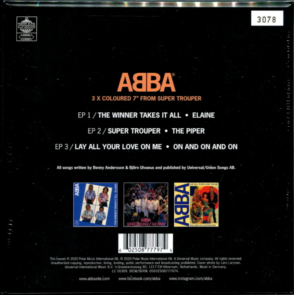 ABBA / Super Trouper (40th Anniversary Edition)(Coloured Vinyl)(3x7" Vinyl Single)