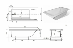 Ванна из литьевого мрамора Эстет Дельта 150x70 белая, ФР-00001470