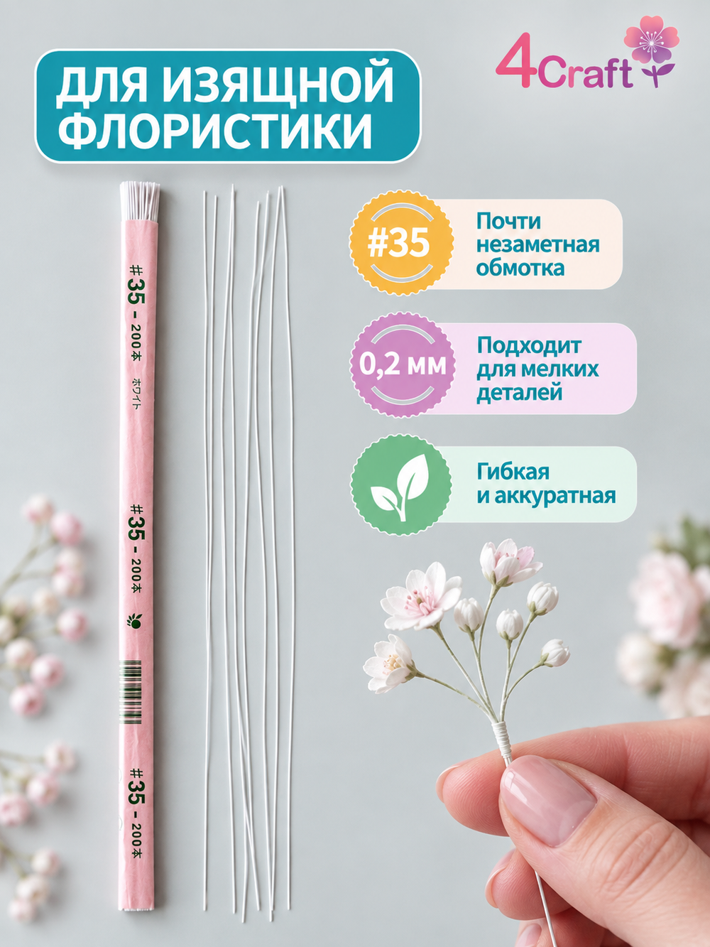 Японская проволока №35 белая