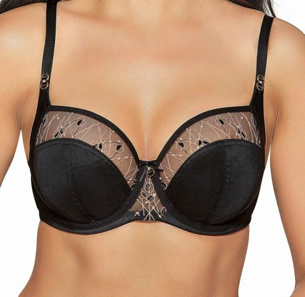 Соблазнительный бюстгальтер plus size с мягкими чашками (Размер: 95F) (Цвет: черный)