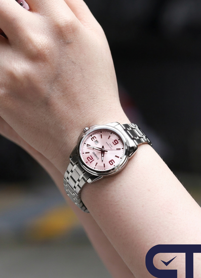 Casio LTP-1314D-5A — женские часы с розовым циферблатом, датой и неоновым покрытием