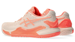 Женские Кроссовки теннисные Asics Gel-Resolution 9 - pearl pink/sun coral