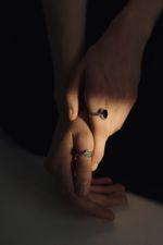 Кольцо Кристал Дроп с чёрной шпинелью / Crystal Drop