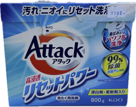 Японский концентрированный стиральный порошок Attack Multi-Action (Reset Power), 800 г