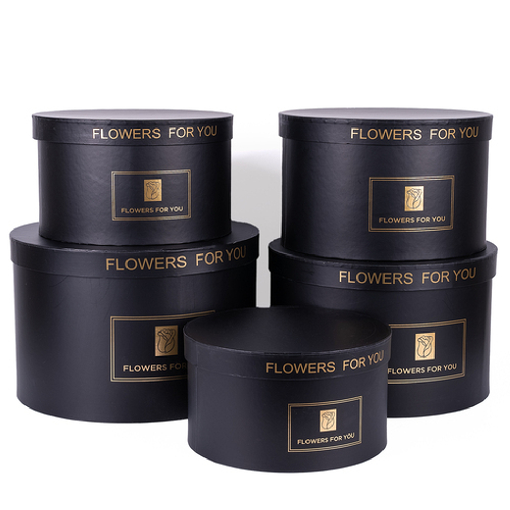 Коробка ШАЙБА С КРЫШКОЙ Flowers 23,5*13 ЧЕРНЫЙ