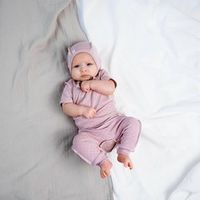 Боди-кимоно с коротким рукавом "Кварц" из ажурного хлопка 0+