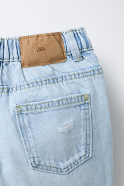 ZARA ДЖИНСЫ BAGGY, ГОЛУБОЙ