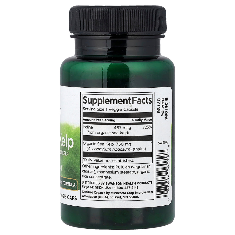Swanson Vitamins, шотландские бурые водоросли, 30 растительных капсул