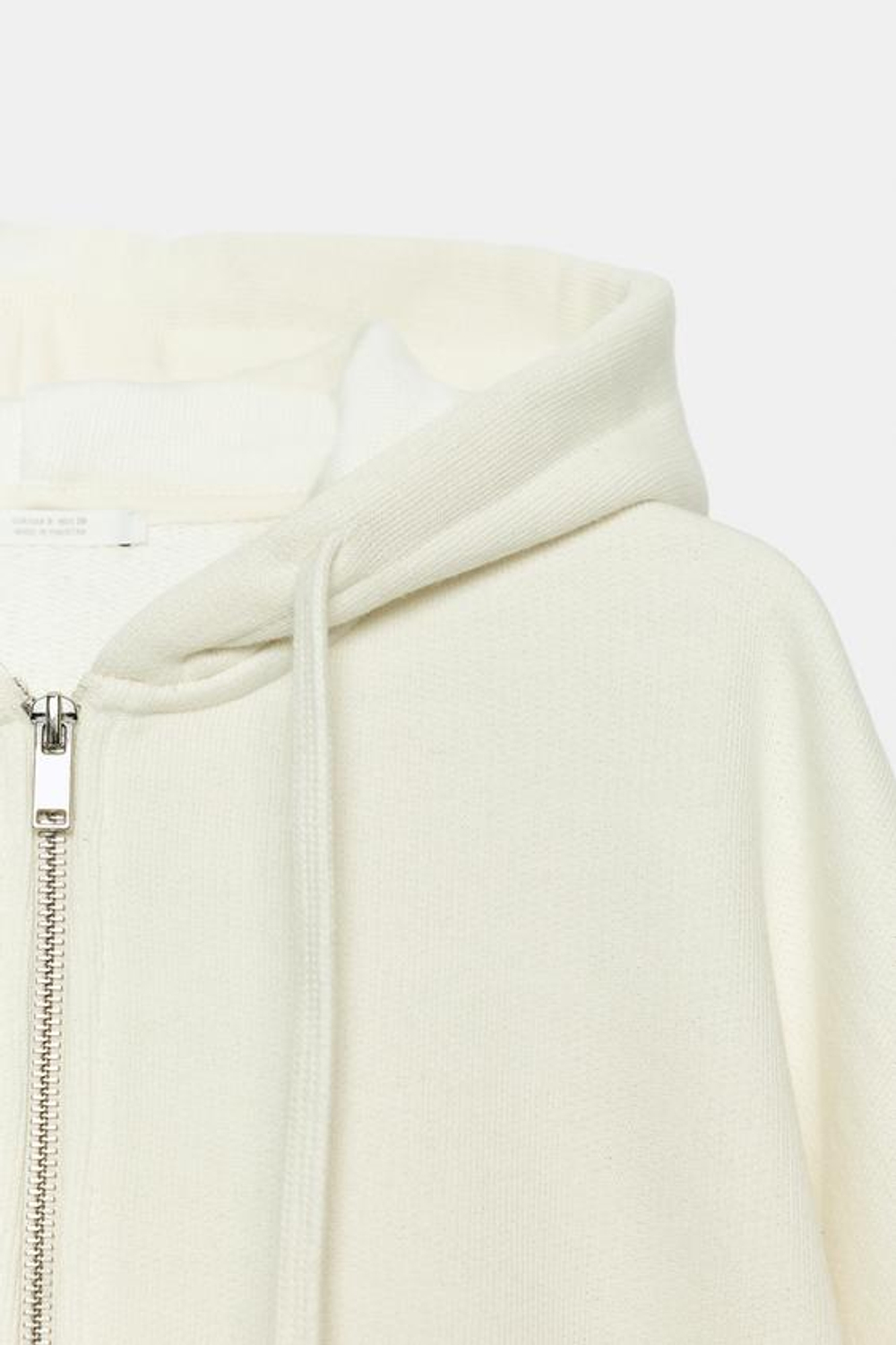 ZARA ХУДИ С МОЛНИЕЙ, ЖЕЛТОВАТО-БЕЛЫЙ