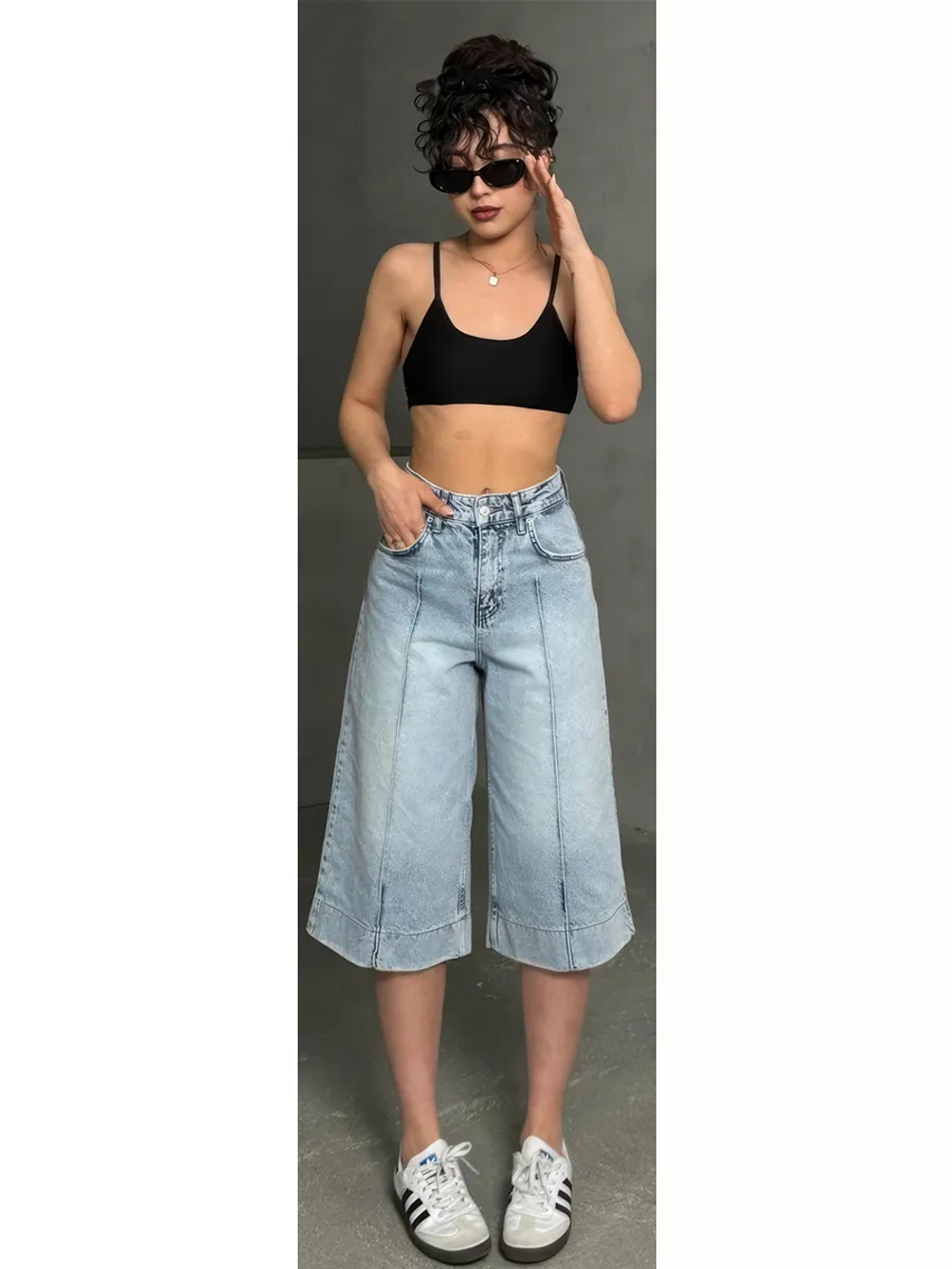 Шорты джинсовые удлиненные Багги baggy
