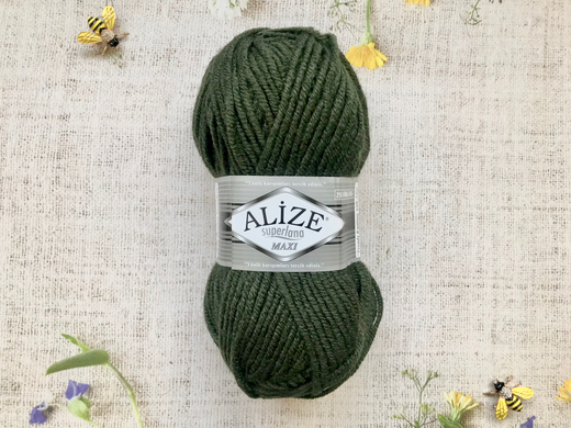 Пряжа ALIZE "Superlana maxi" 241 темно-зеленый