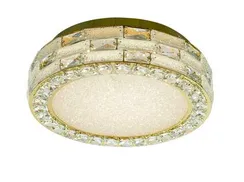 Люстра потолочная светодиодная NewRgy 6065E/72W GOLD+CLEAR, 72 Вт, золотая и прозрачная