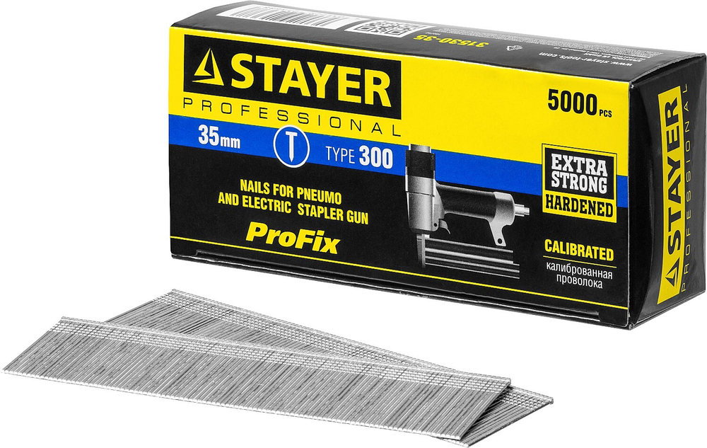 STAYER тип 18GA (47/300/F), 35 мм, 5000 шт, гвозди для нейлера, Professional (31530-35)