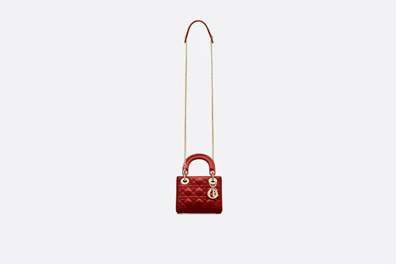 Сумка Dior Lady Dior, модель мини-формата красный