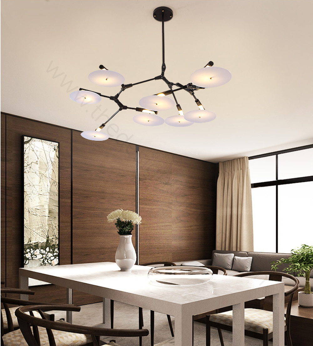 Ceiling design lamp  Branching Discs by Lindsey Adelman (11 lampshade ов,  Black)