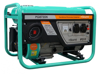 Бензогенератор PG8735N 3500 BA  AVR (Авто. Рег.Напр.), ручн старт, 42 кг, бак 15л Sturm