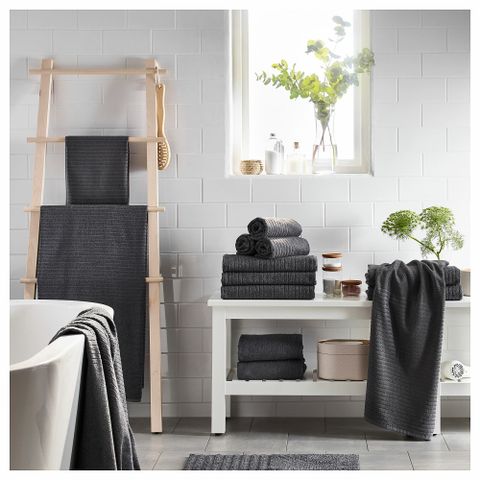 Полотенце IKEA VAGSJON (ВОГШЁН), Темно-серый, 40х70 см