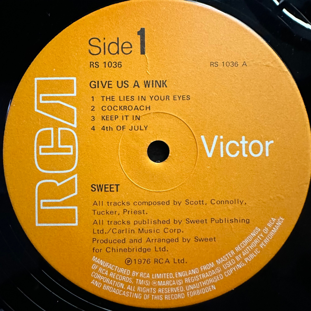 Sweet ‎– Give Us A Wink (Англия 1976г.)