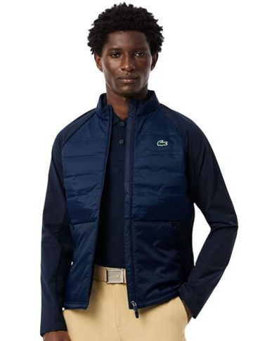 Мужская теннисная куртка Lacoste High-Neck Quilted Sport - navy blue
