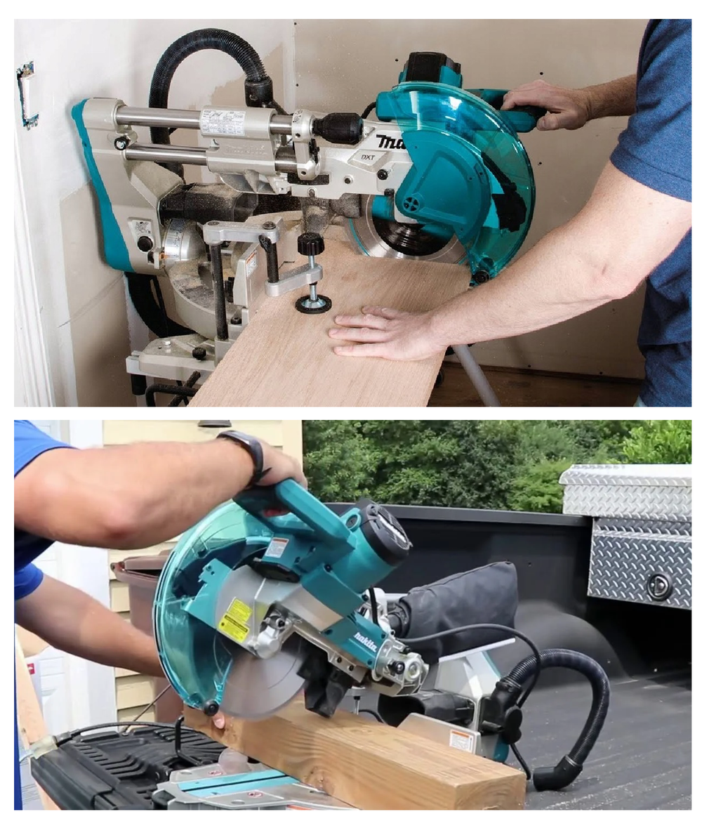 Торцовочная пила Makita 1,51 кВт, диск 260/30 мм с протяжкой и лазером, Глубина пропила 90/45 град 91 мм, Ширина пропила 90 и 45 град.279/197 и 91/91 мм LS1019L