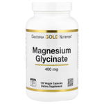 California Gold Nutrition, глицинат магния, 180 растительных капсул (133 мг в 1 капсуле)