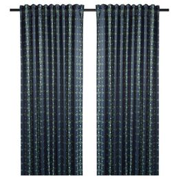 Комплект штор IKEA SKOGSSVINGEL (СКОГССВИНГЕЛЬ), Сине-зеленый, 145х250 см, 2 шт