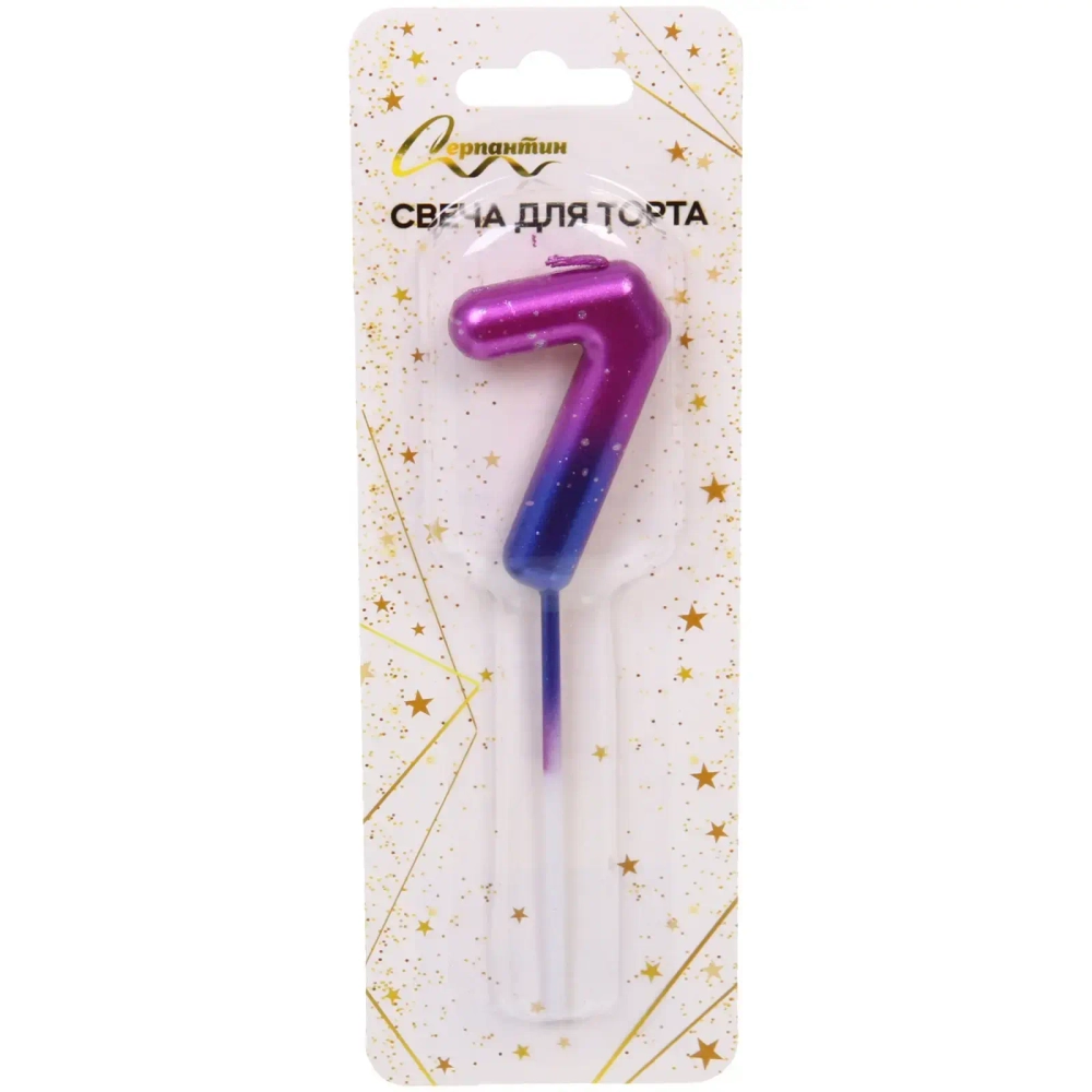 Свеча для торта Цифра Космос «7» 11 см