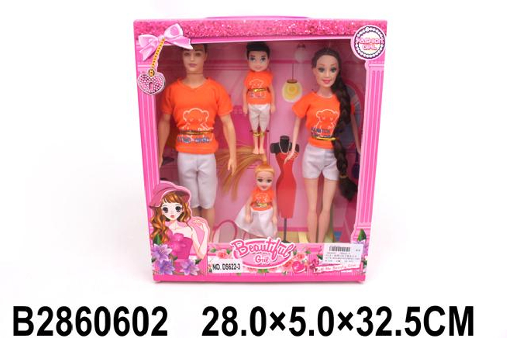 Кукла тип Модель на шарнирах с ребенком и аксессуарами, коробка DS622-3