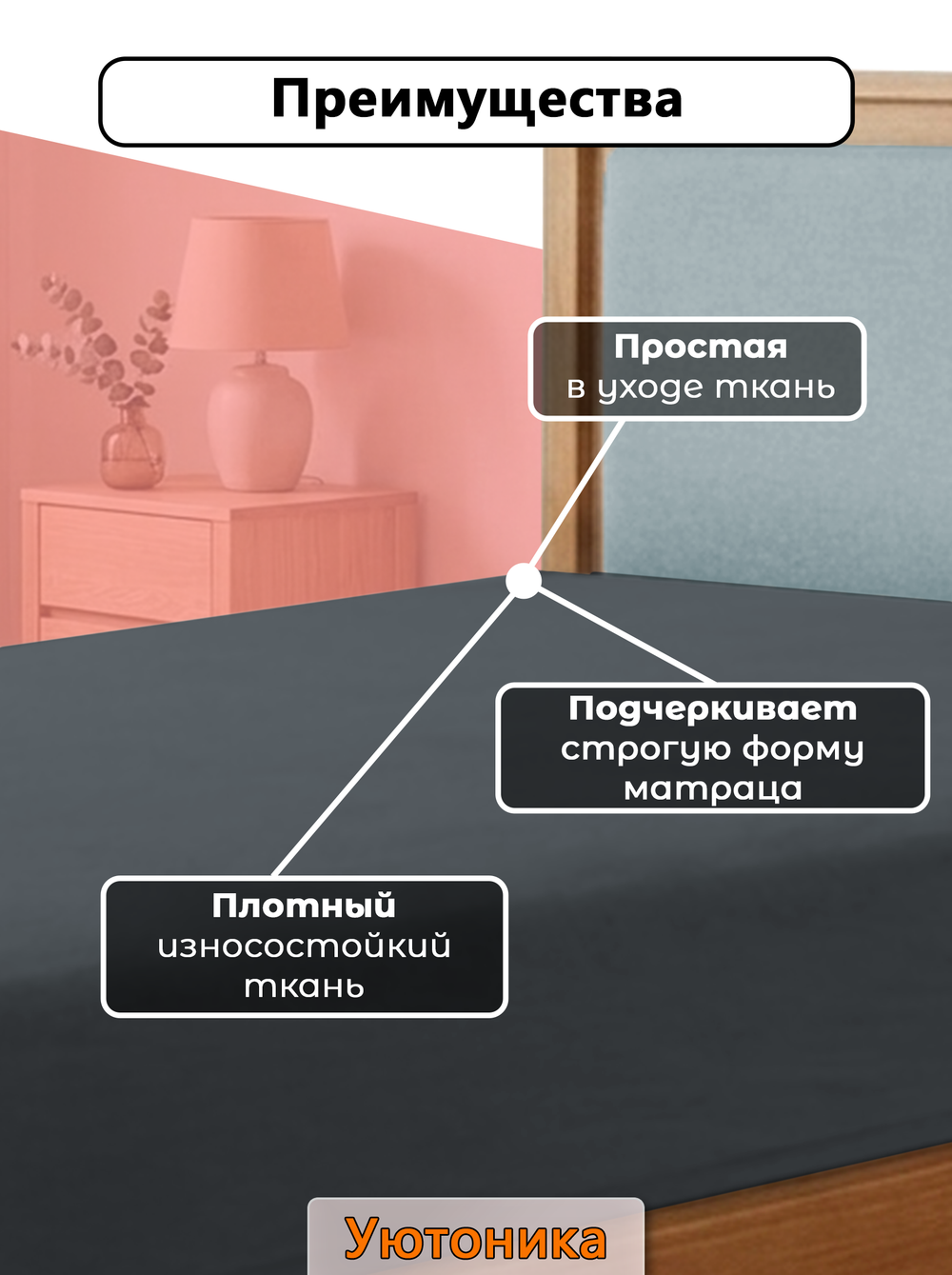 Чехол на матрас 180х100х20 на резинках