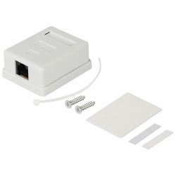 Розетка компьютерная RJ-45 ЭРА RJ01UN категория 5е неэкранированная 1-порт упаковка 40 штук | Электротовары