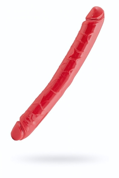 Двусторонний фаллоимитатор Black and Red красный 31 см
