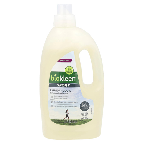 Biokleen, Sport, жидкость для стирки, лаванда и эвкалипт, 1,89 л (64 жидк. унц.)