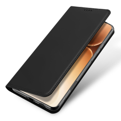 Чехол книжка из кожи черного цвета для смартфона Honor 600 и 600 Pro, серия Skin Pro Series от Dux Ducis