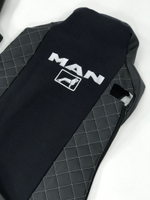 Чехлы модельные стеганные кожа + аликанте вышивка MAN TGA TGS TGX TGL M31 Польша CLASSIC