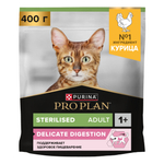 Сухой корм PRO PLAN Sterilised Adult DELICATE DIGESTION для взрослых стерилизованных кошек с чувствительным пищеварением курица 400 г
