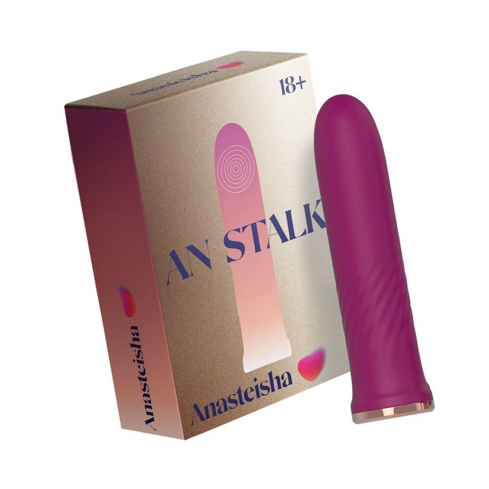 Сливовый миниатюрный вибромассажер AN Stalk - 10,2 см. (Цвет: сливовый)
