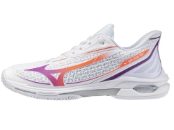 Женские Кроссовки теннисные Mizuno Wave Exceed Tour 7 AC - white/dahlia/lava orange