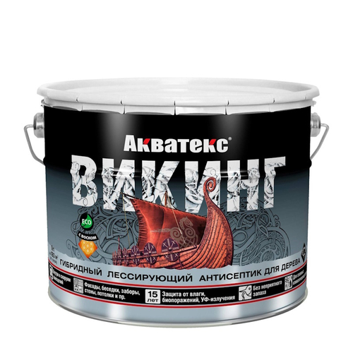 Пропитка по дереву Антисептик АКВАТЕКС Викинг  калужница  9л  новая тара (Рогнеда)