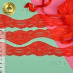 Кружево эластичное (стрейч) 37 мм / 18.3 метра, 270, цв.03 красный, Kruzhevo