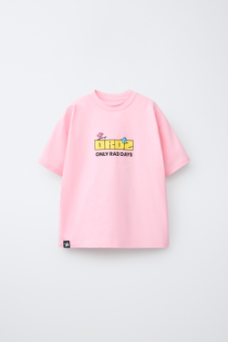 ZARA ФУТБОЛКА С ЛОГОТИПОМ, РОЗОВЫЙ