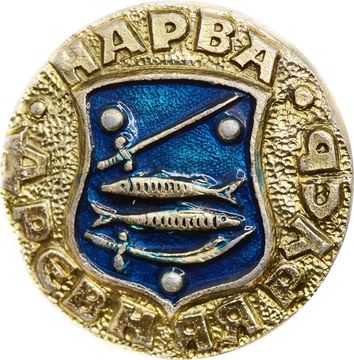 Значок "Древняя Русь, Нарва" булавка, герб, геральдика