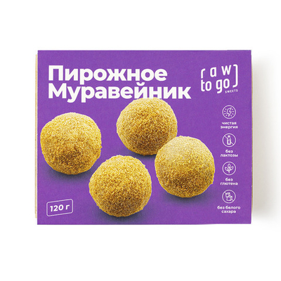 Песочные шарики "Муравейник" без глютена Raw to Go, 120 г