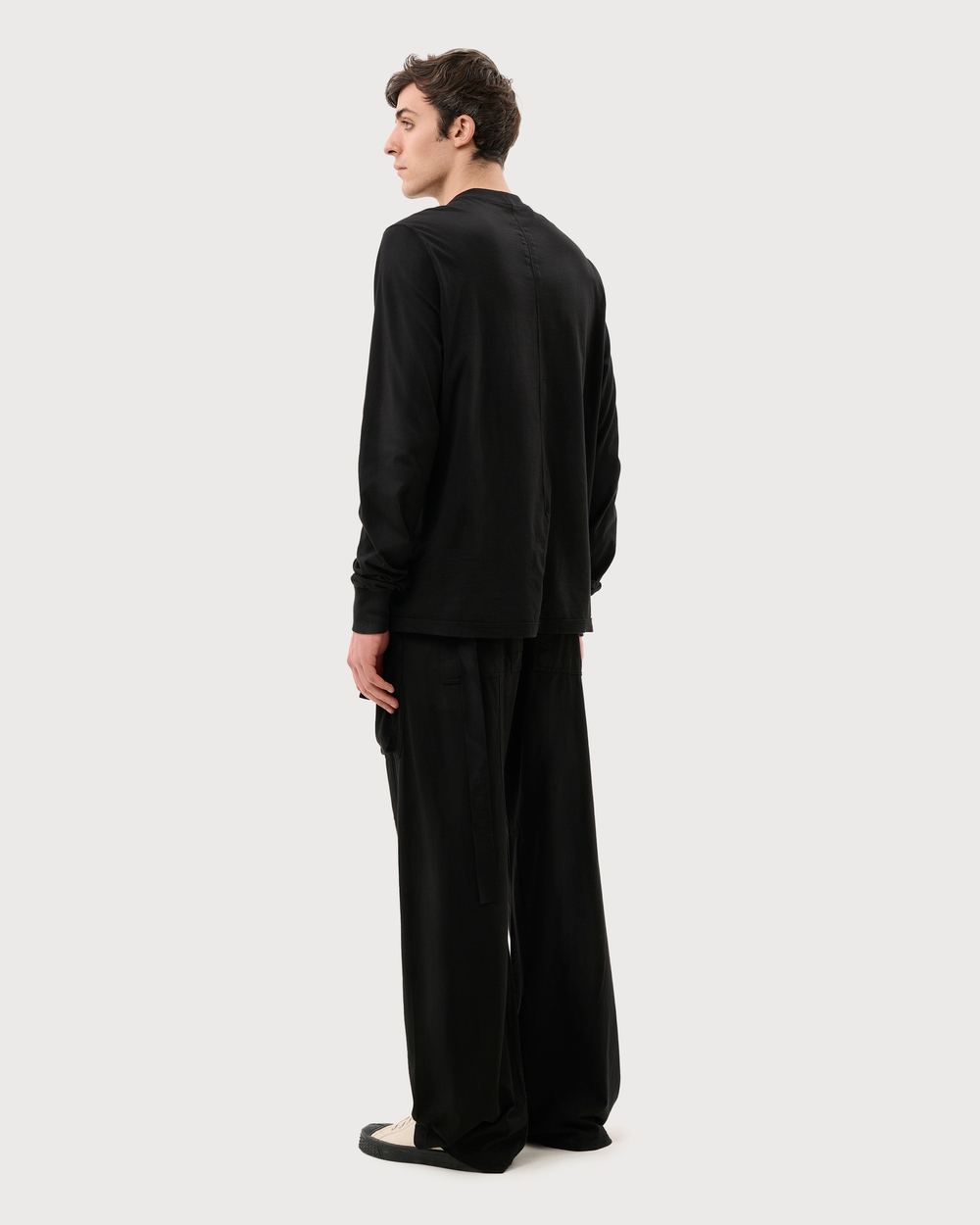 RICK OWENS DRKSHDW БРЮКИ ЧЕРНЫЕ LIDO CREATCH CARGO WIDE DRAWSTRING