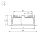 Профиль с экраном SL-LINIA88-F-2500 ANOD+OPAL (Arlight, Алюминий)