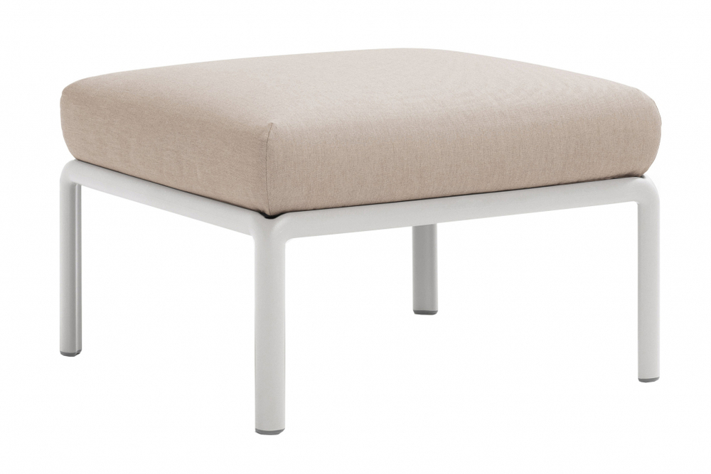Пуф пластиковый с подушкой Nardi Komodo Pouf, белый, холст