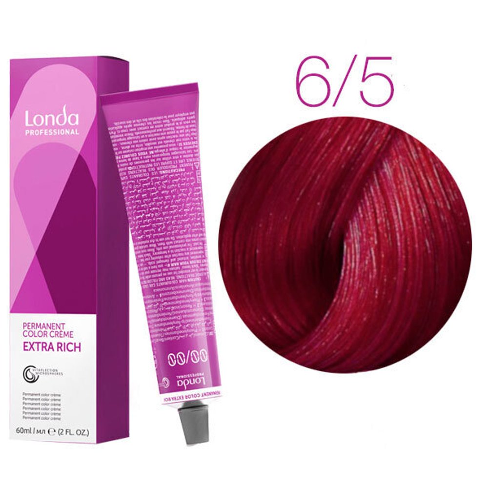 Londa Color стойкая крем-краска, 6/5 темный блонд красный micro reds, 60мл