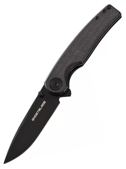 Нож складной GhostBlade Moroi, сталь D2, 58-62 HRC, Spear-point, рукоять микарта чёрная, замок Liner lock, 96 г