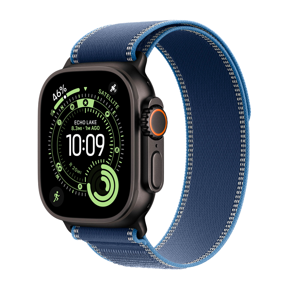 Умные часы Apple Watch Ultra 3 (2025) GPS + Cellular, 49mm, Black Titanium Case with Blue/Bright Blue Trail Loop, S/M