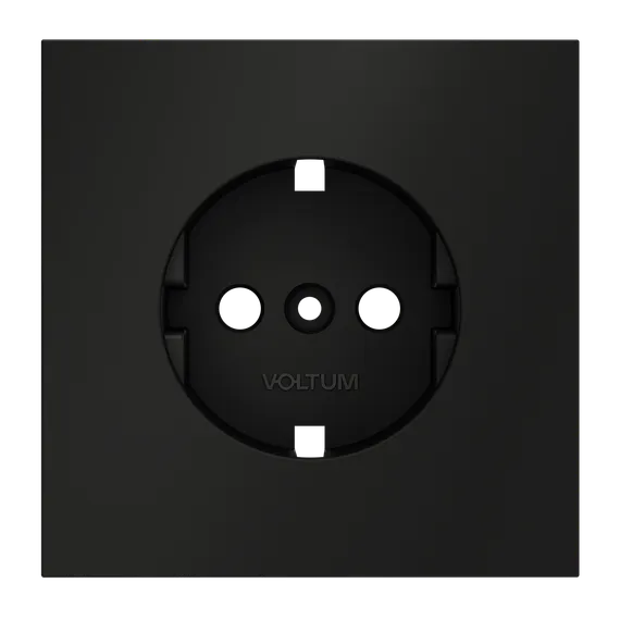 Накладка для розетки с заземлением Voltum S70 Черный матовый VLS000608