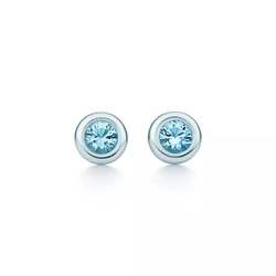Серьги гвоздики из серебра 925,Tiffany с аквамарином 0.26 карат 💙В наличии